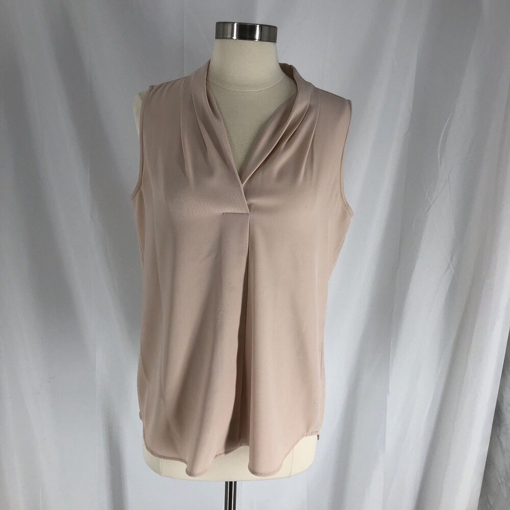 Calvin Klein Top Small Pale Pink Pullover V Neck Sleeveless
